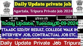 Daily Update Tripura JobsTTAADC SZDODY Result 2024Tuesday College Contractual Job