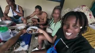 Jamaican Sisters COOKING & EATING With Local People in A VILLAGE in BALI  Indonesia 