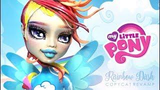 Doll Repaint RAINBOW DASH MLP My  Little Pony Monster High Custom Ooak