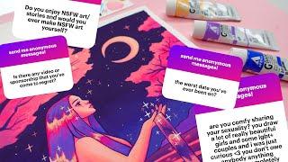 ANSWERING YOUR ANONYMOUS QUESTIONS while painting with acrylic gouache