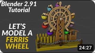 Modeling a Low Poly FERRIS WHEEL In Blender 2 91  Tutorial in हिंदी اردو