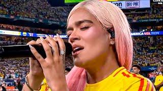 Karol G Cantando El Himno De Colombia En La Final De La Copa America