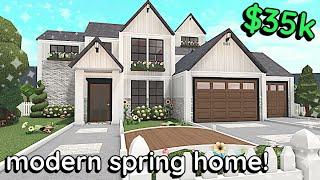 35k Spring Modern Bloxburg House Build 2 Story Exterior Tutorial