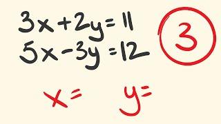Solve Simultaneous Equations using the elimination method