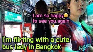 A cute Bus Guide Girl in Bangkok has something going on with me Love Triangle with 2 Bangkok girls