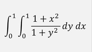 Double Integral 1 + x^21 + y^2 dy dx y = 0 to 1  x = 0 to 1