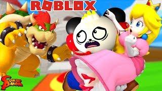 BOWSER DEFEATED ROBLOX Save Princess Peach Obby Lets Play with Combo Panda