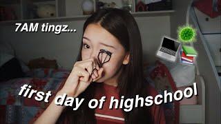 GRWM first day of school + vlog freshman year