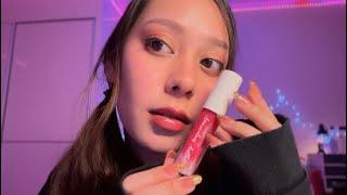 ASMR  LIPGLOSS APPLICATION WITH MOUTH SOUNDS 