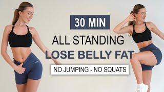 30 Min ALL STANDING CARDIO ABS Workout  Lose Belly Fat No Jumping No Squats No Repeat