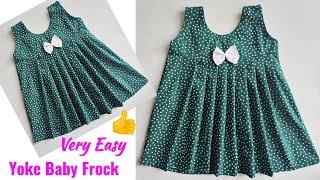 Very Easy Yoke Baby Frock Cutting and stitching  Baby Frock cutting and stitching