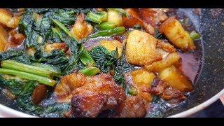 Pork with lai xaak Assamese Style  ARINDOMS PAKGHAR pork with lai saak