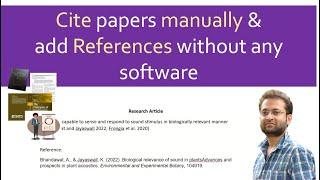 How to add references manually without any software or reference manager? Google Scholar