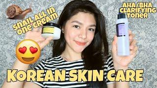 COSRX KOREAN SKIN CARE REVIEW FT. SNAIL 92 ALL IN ONE CREAM & AHA\ BHA CLARIFYING TREATMENT TONER