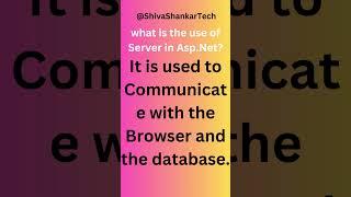What is the use of Server? @ShivaShankarTech  #dotnet  #developers  #csharp