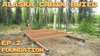 Beam and Floor Construction  Off-Grid Cabin Build Ep. 2  ASMR