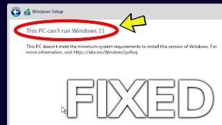 Fix This PC cant run Windows 11 Bypass TPM and Secure Boot - Easiest Method