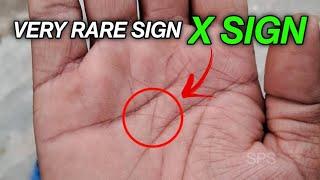 Mystical X Sign in hand  Cross sign on palm