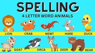 Learning 4 letter words  ABC Animals #learning #kidsvideo