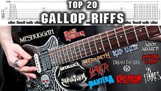 TOP 20 GALLOP GUITAR RIFFS  With Tabs