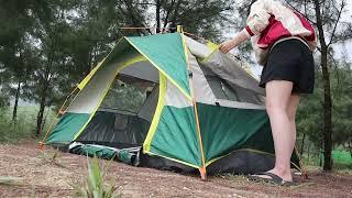 3 DAY  SOLO ASMR CAMPING LONELY YOUNG GIRL WATERFALL AND HEALING SOUNDS OF NATURE