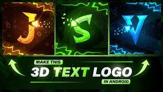 Make This Glowing  3d Text Logo in Android  Gaming Text Logo Tutorial  Glowing Text Gaming Logo