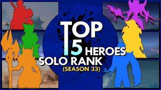 Top 15 Best Heroes To Solo Rank Up Season 33  Mobile Legends