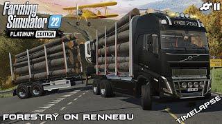 Transporting LOGS with VOLVO FH16 750  Forestry on RENNEBU  FS22 Platinum Edition  Episode 11