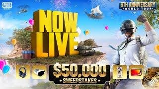 Competing in PUBG MOBILE 6th Anniversary World Tour — $50000 Sweepstakes