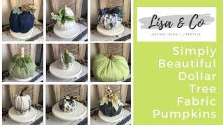 9 Dollar Tree Fabric Pumpkins    $1 Super Quick Cheap & Easy  Fall DIYs