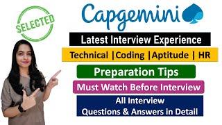 Capgemini Latest Interview Experience  Selected  All Interview Questions with Answer