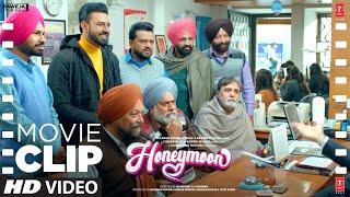 Honeymoon ਹਨੀਮੂਨ Movie Scene  England Da Visa  Gippy Grewal Jasmin  Punjabi Comedy