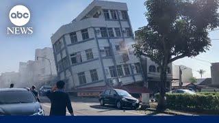 Powerful earthquake strikes Taiwan damaging buildings