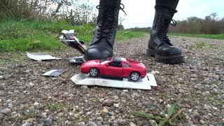 Dr Martens Steel Toe Boots stomp trample and destroy mint in box Ferrari model toy car