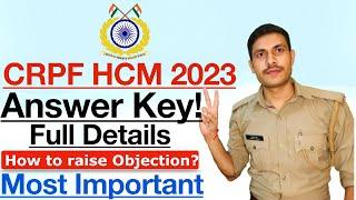 CRPF HCM Answer Key 2023  CRPF HCM Ki Answer Key Kab Aayegi  CRPF HCM Result 2023