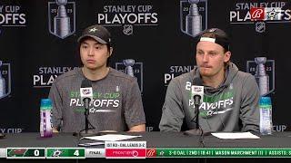 Jason Robertson and Roope Hintz on Stars Game 5 Shutout Win