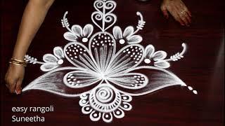 Episode 43 - DIY Beginners Small rangoli & kolam designs - Latest Freehand muggulu by Suneetha