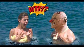 SCARY Halloween BEACH PRANK - Monsters in the water prank #Halloween  #Prank