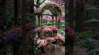 Relaxing with gentle raining and beautiful rose garden #relaxingflowers