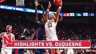 Duquesne at Nebraska  Highlights  Big Ten Mens Basketball  Nov. 22 2023