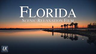 Florida 4K  Scenic Relaxation Film with Calming Music  FL Beaches HD Drone