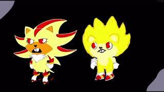 Super Sonic and Super Shadow destroy badniks HTF Version