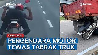 Berlagak ala Superman Pengendara Motor Tewas Tabrak Truk