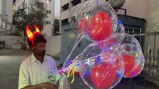 Poor Roadside Seller making beautiful LED Balloons @low cost
