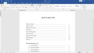 Cara Membuat Titik Titik Daftar Isi Skripsi Rapi di Microsoft Word