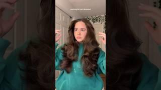 overnight heatless hair blowout #shorts #blowout #heatlesshair #hair #hairhacks #hairtutorial