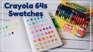 Swatch With Me Crayola 64s Swatches  Relaxing #ASMR