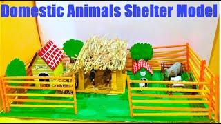 domestic animals shelter model making using cardboard and waste materials  diy  howtofunda