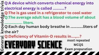 EveryDay science mcqs general knowledge questions