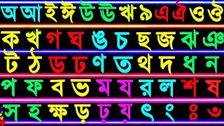 বাংলা বর্ণমালা ক খ গ ঘ ঙ চ ছ জ ঝ ঞ ট ঠ ড ঢ ণ ত থ দ ধ ন প ফ ব  Ka Kha Ga Gha Banjonborno Bangla 